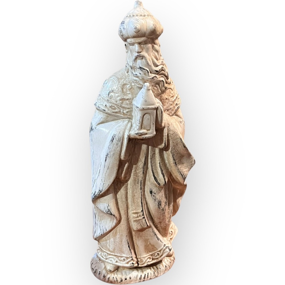 Robert Stanley Nativity Wiseman Promise Replace Whitewash Resin 4.75"‎ x 12"